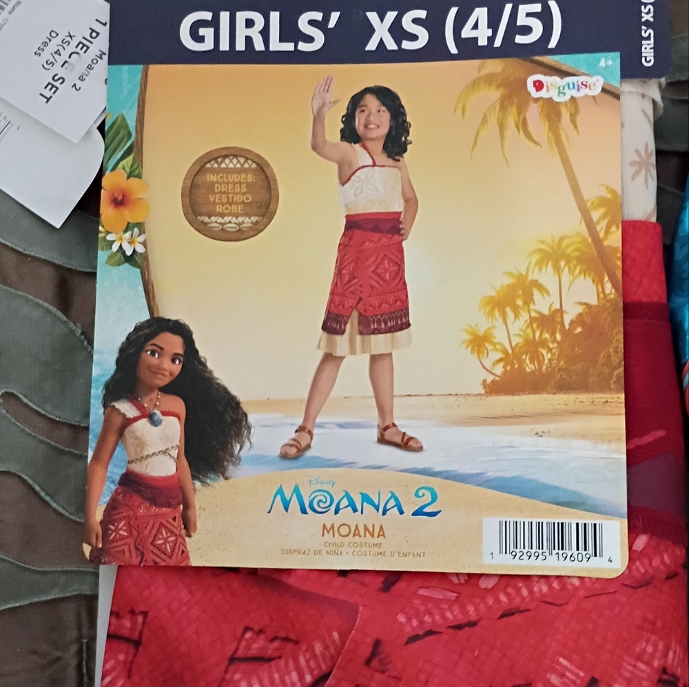 Disney Moana 2 Costume - Red and White